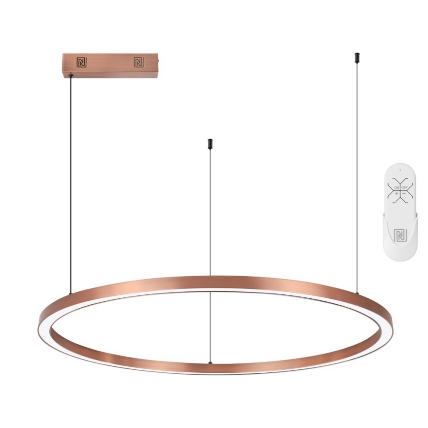 Immax NEO 07327L - Lámpara colgante LED regulable sobre cable FINO LED/55W/230V 80 cm Tuya oro rosa + mando a distancia