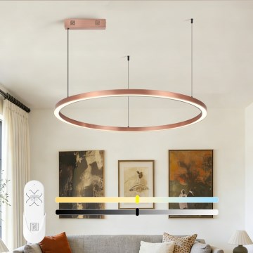 Immax NEO 07327L - Lámpara colgante LED regulable FINO LED/55W/230V 80 cm oro rosa Tuya + mando a distancia