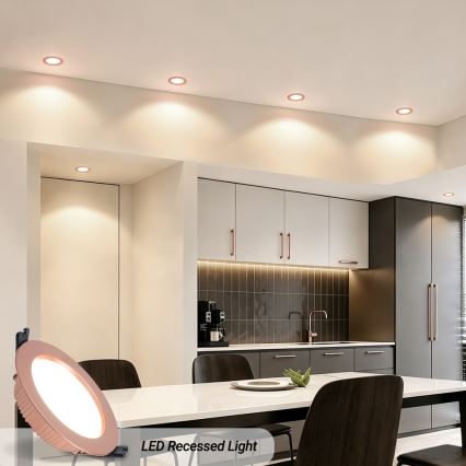 Immax NEO 07330L - Downlight empotrable LED regulable DOWN LED/12W/230V Wi-Fi Tuya Ø 12 cm oro rosa