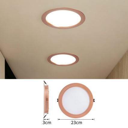 Immax NEO 07331L - Downlight empotrado LED regulable DOWN LED/36W/230V Wi-Fi Tuya Ø 23 cm oro rosa