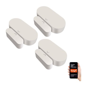 Immax NEO 07518C - JUEGO 3x Sensor magnético para puertas y ventanas 1xCR2032 Tuya