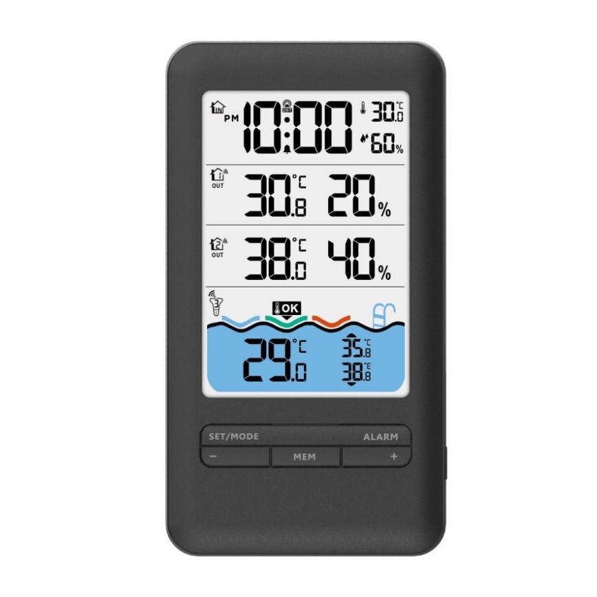 Immax NEO 07529L - Sensor inteligente de temperatura para piscina + 2x Sensor de temperatura y humedad interior Wi-Fi Tuya