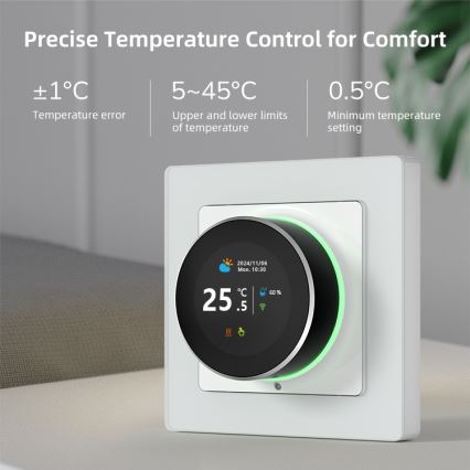 Immax NEO 07534L - Termostato para calefacción por suelo radiante inteligente 230V/3A Wi‑Fi Tuya