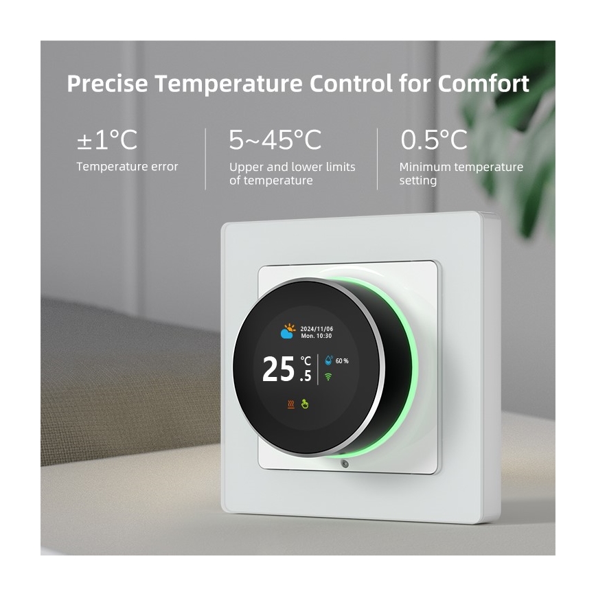 Immax NEO 07534L - Termostato para calefacción por suelo radiante inteligente 230V/3A Wi‑Fi Tuya