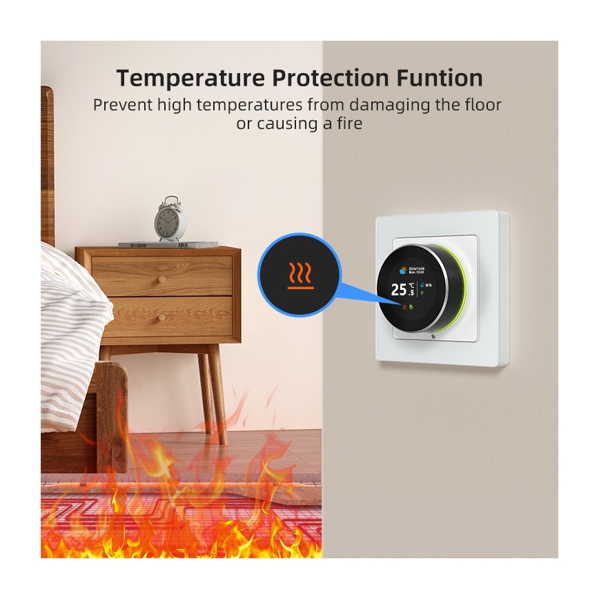 Immax NEO 07535L - Termostato inteligente para calefacción por suelo radiante eléctrica 230 V/16 A Wi-Fi Tuya