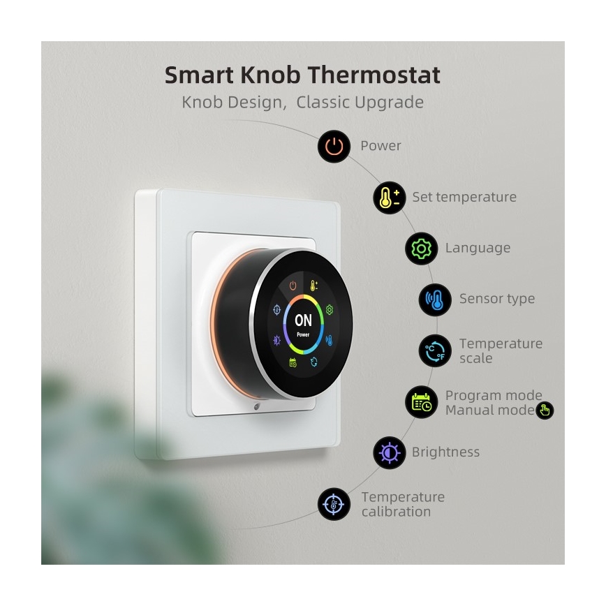 Immax NEO 07535L - Termostato inteligente para calefacción por suelo radiante eléctrica 230 V/16 A Wi-Fi Tuya