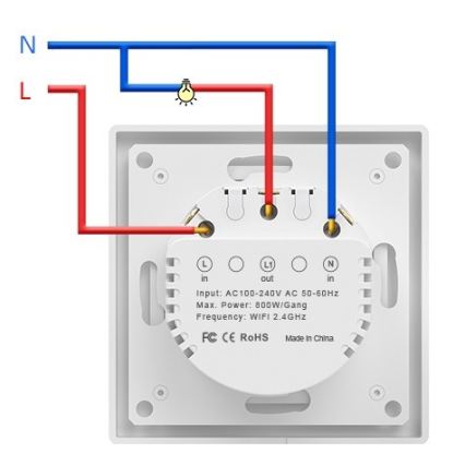 Immax NEO 07549L - Interruptor SMART de 1 botón 230 V