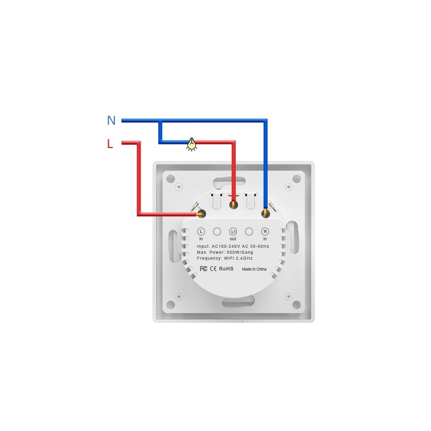 Immax NEO 07549L - Interruptor SMART de 1 botón 230 V