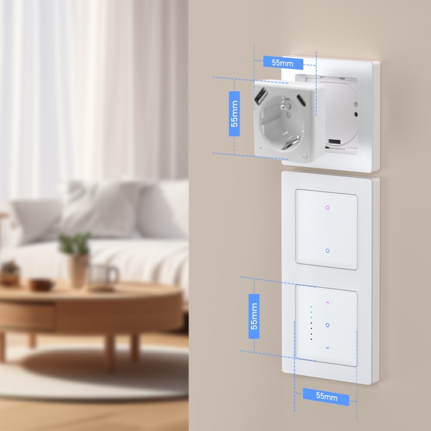 Immax NEO 07553L - Enchufe inteligente tipo E 16A/230V + 1xUSB-A+1xUSB C PD 20W Tuya