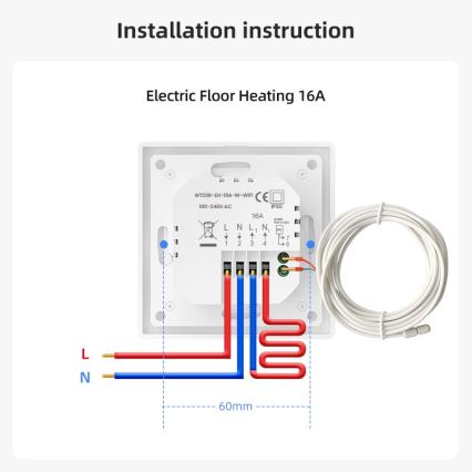 Immax NEO 07555L - Termostato inteligente para calefacción por suelo radiante eléctrica 230V/16A, compatible con Tuya