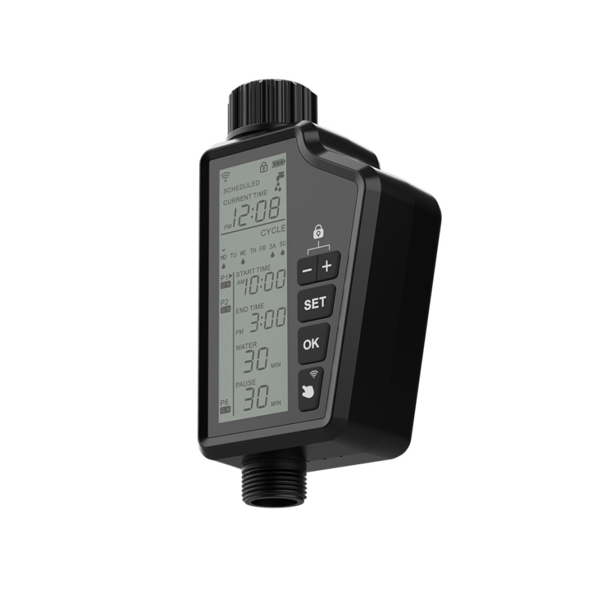 Immax NEO 07556L - Válvula de riego 4xAA IP65 Wi-Fi compatible con Tuya