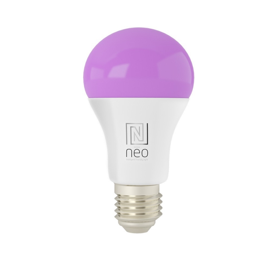 Immax NEO 07712L - LED RGB+CCT Bombilla regulable NEO LITE Inteligente E27/9W/230V Wi-Fi Tuya 2200 - 6500K