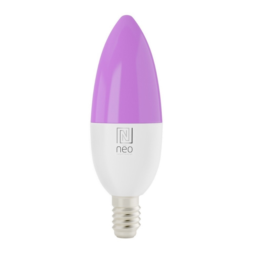 Immax NEO 07716L - LED RGB+CCT Bombilla regulable E14/5,5W/230V 2700K Wi-Fi Tuya
