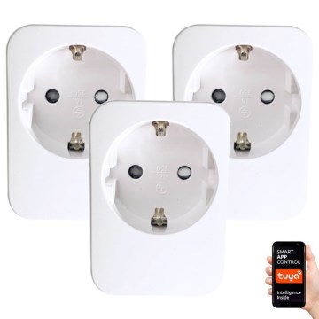 Immax NEO 07761C - Set de 3 enchufes inteligentes NEO LITE 3680W/230V/16A Wi-Fi Tuya SCHUKO