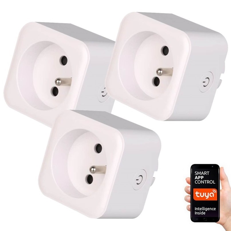 Immax NEO 07762C - JUEGO 3x Enchufe Inteligente NEO LITE 3680W/230V/16A Wi-Fi Tuya