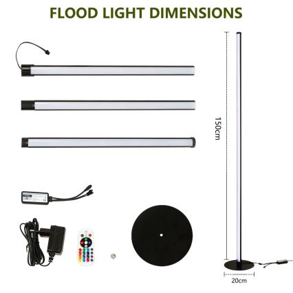 Immax NEO 07776L - Lámpara de pie LED RGB regulable AMBIENTE LED/12W/230V Wi-Fi Tuya + mando a distancia