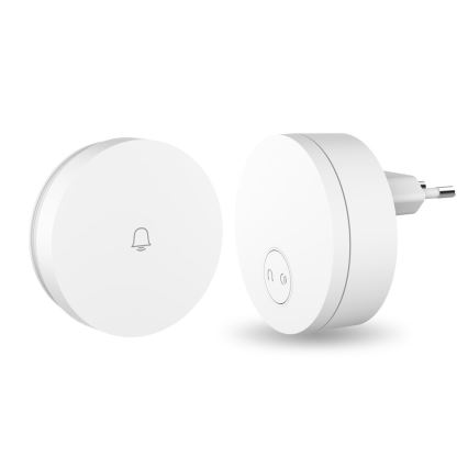 Immax NEO 07779L - Timbre inalámbrico enchufable - unidad interior 230 V, Wi-Fi Tuya, blanco