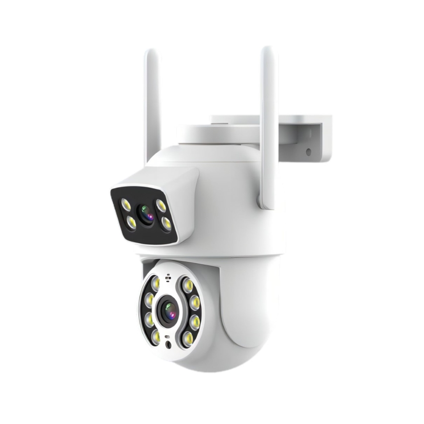 Immax NEO 07783L - Cámara exterior inteligente con sensor DOBLE 355° P/T 2x2MP IP65 Wi-Fi Tuya