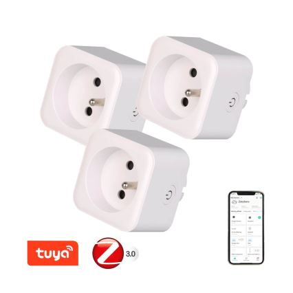 Immax NEO 07786C - Pack de 3 enchufes inteligentes NEO LITE 3680W/230V/16A Tuya