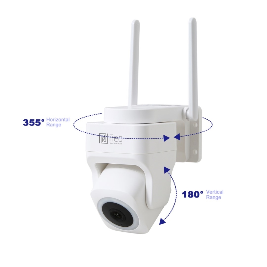 Immax NEO 07793L - Cámara inteligente para exteriores con sensor CUBE 4MP 5V IP65 Wi-Fi Tuya