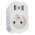 Immax NEO 07799L - Regleta inteligente 16 A/230 V con 2 puertos USB + 1 puerto USB-C, Wi‑Fi (Tuya)