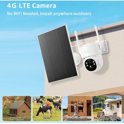 Immax NEO 07804L - Cámara solar inteligente para exteriores con sensor, batería de 9000 mAh y protección IP65