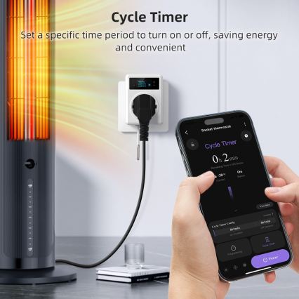 Immax NEO 07811L - Enchufe inteligente con termómetro F 3680W Wi-Fi