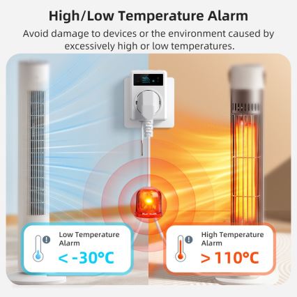 Immax NEO 07811L - Enchufe inteligente con termómetro F 3680W Wi-Fi