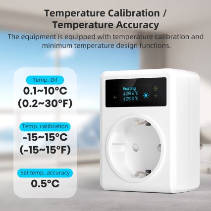 Immax NEO 07811L - Enchufe inteligente con termómetro F 3680W Wi-Fi