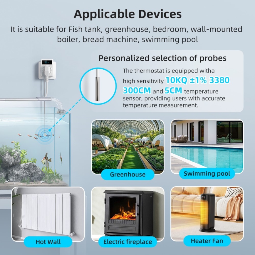 Immax NEO 07811L - Enchufe inteligente con termómetro F 3680W Wi-Fi