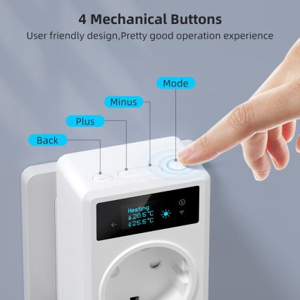 Immax NEO 07811L - Enchufe inteligente con termómetro F 3680W Wi-Fi