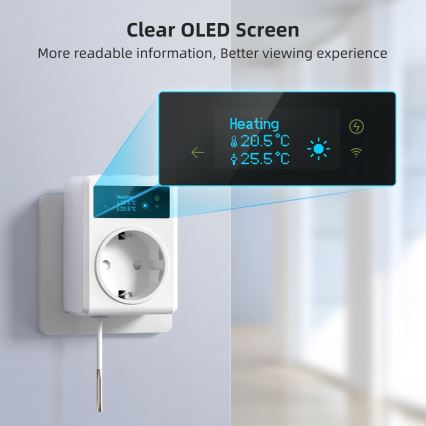 Immax NEO 07811L - Enchufe inteligente con termómetro F 3680W Wi-Fi
