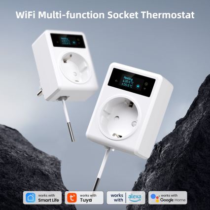 Immax NEO 07811L - Enchufe inteligente con termómetro F 3680W Wi-Fi