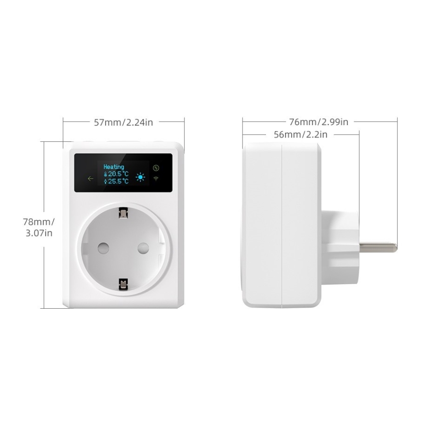 Immax NEO 07811L - Enchufe inteligente con termómetro F 3680W Wi-Fi