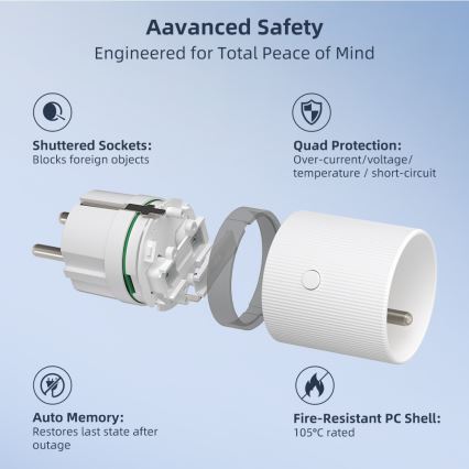 Immax NEO 07812L - Enchufe inteligente E 3500W Wi-Fi