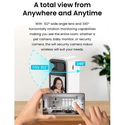 Immax NEO 07814L - Cámara inteligente para interior con sensor 4 MP 5V Wi-Fi