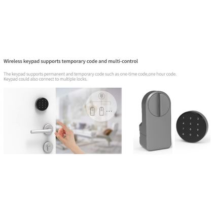 Immax NEO 07815L - Cerradura inteligente para puerta con teclado 4xAA + 2xAA Tuya
