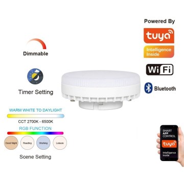 Immax NEO 07816L - Bombilla LED RGB+CCT regulable GX53/10W/230V 2700-6500K Wi-Fi Tuya