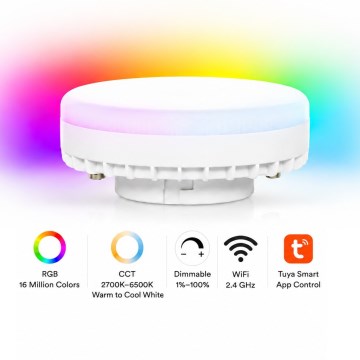 Immax NEO 07816L - Bombilla LED RGB+CCT regulable GX53/14W/230V 2700-6500K Wi-Fi Tuya
