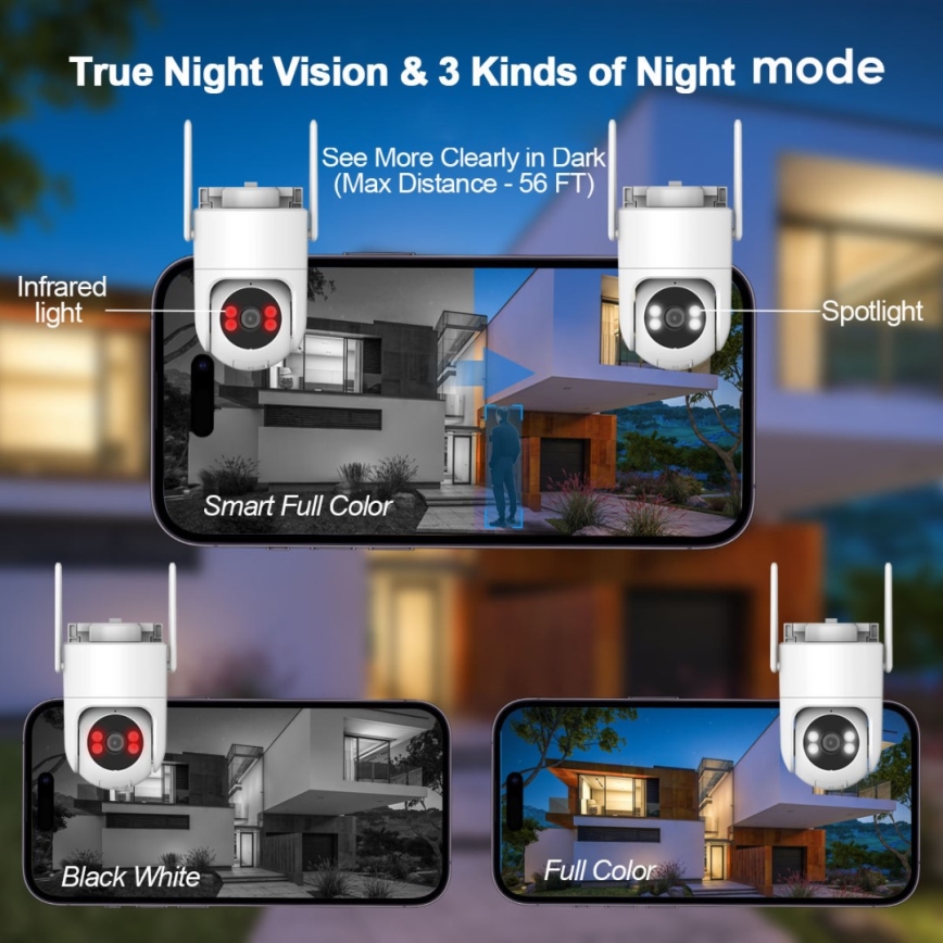 Immax NEO 07819L - Cámara exterior inteligente con sensor 4 MP 5V IP65 Tuya Wi-Fi