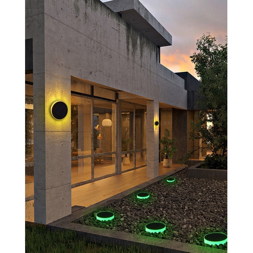 Immax NEO 07910L - Lámpara solar LED RGB regulable con sensor NEO LITE LED/1W/5V redonda IP54 Tuya 1300 mAh