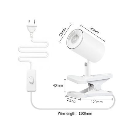 Immax NEO 08292L - Lámpara de pinza PUNTO 1x GU10/9W/230V blanca