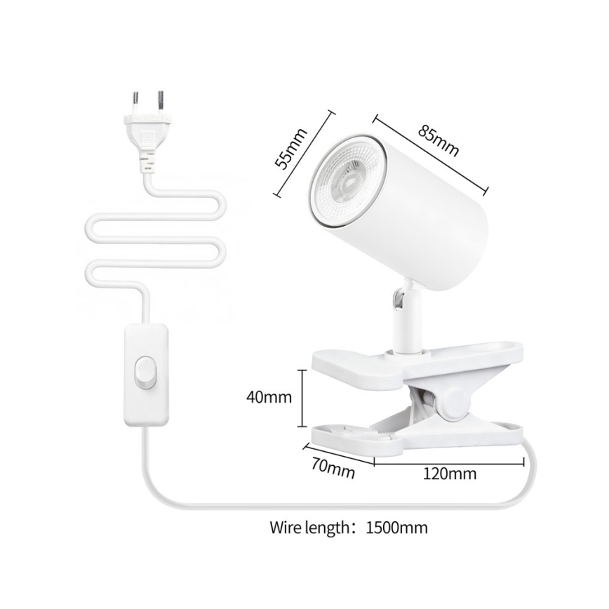 Immax NEO 08292L - Lámpara de pinza PUNTO 1x GU10/9W/230V blanca