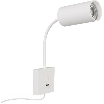Immax NEO 08296L - Aplique de pared con USB PUNTO 1xGU10/9W/230V blanco