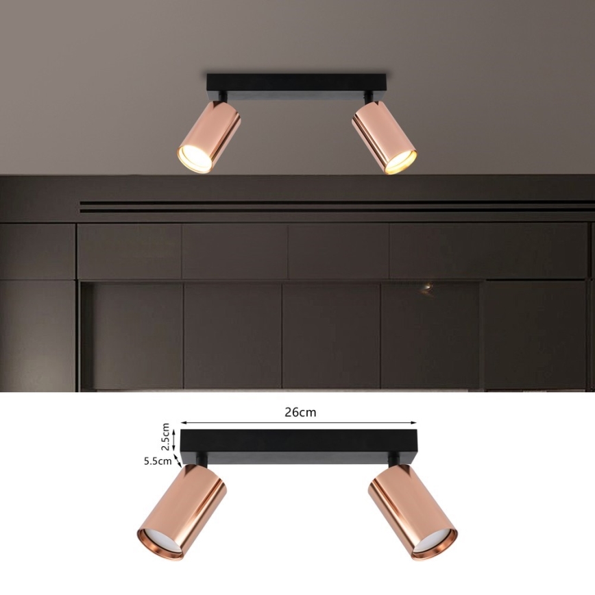 Immax NEO 08302L - Foco orientable PUNTO 2xGU10/9W/230V oro rosa