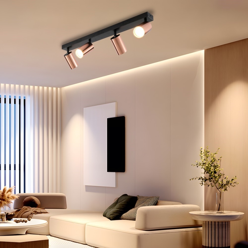 Immax NEO 08303L - Lámpara de focos PUNTO 4xGU10/9W/230V oro rosa