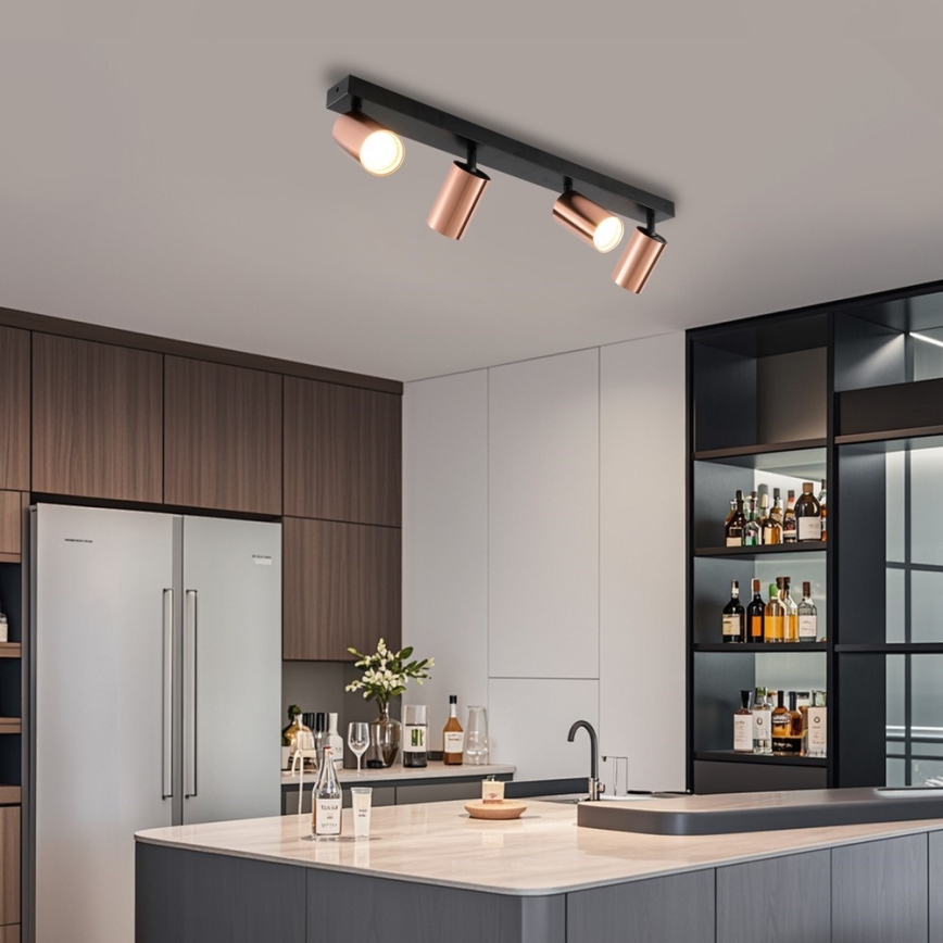 Immax NEO 08303L - Lámpara de focos PUNTO 4xGU10/9W/230V oro rosa