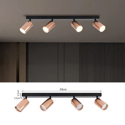 Immax NEO 08303L - Lámpara de focos PUNTO 4xGU10/9W/230V oro rosa