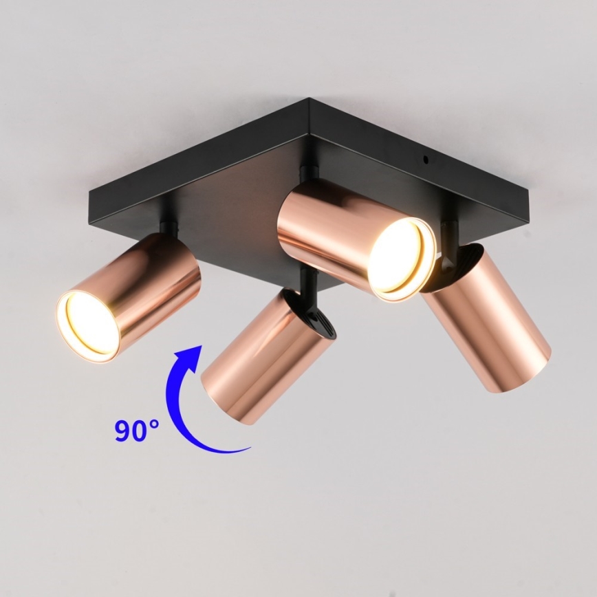 Immax NEO 08304L - Lámpara de techo con 4 focos PUNTO 4xGU10/9W/230V oro rosa