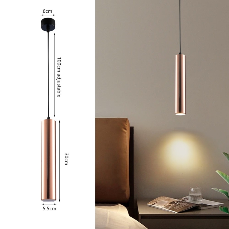 Immax NEO 08306L - Lámpara colgante PUNTO con cable 1xGU10/9W/230V, acabado oro rosa